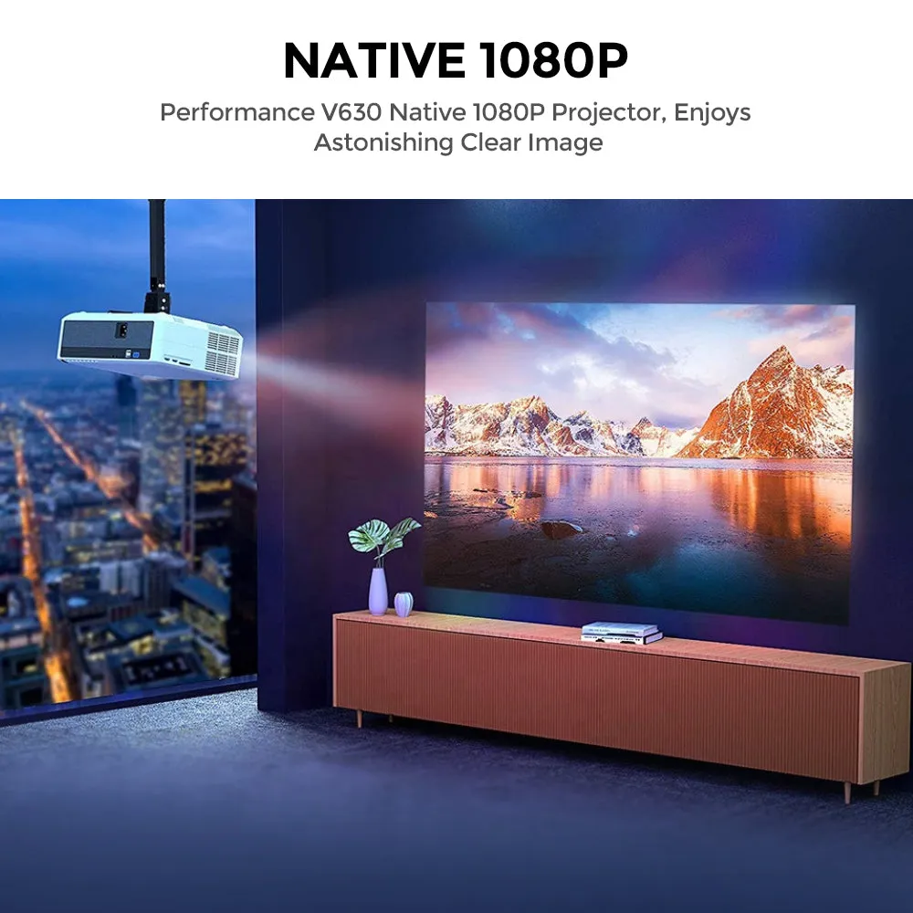 1080P LED Projector |7000 Lumens/Screen Size upto 300 inch|Full HD Home Theater Outdoor Projectors| Included 150 inch Projector Screen