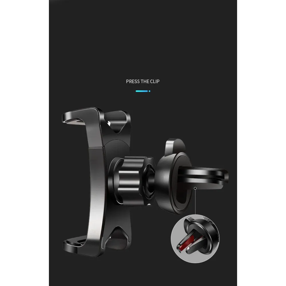 3 in 1 Car GPS Smartphone Holder: Dashboard / Visor Clamp   AC Grid Clip for Nokia 7.1 (2018) - Black