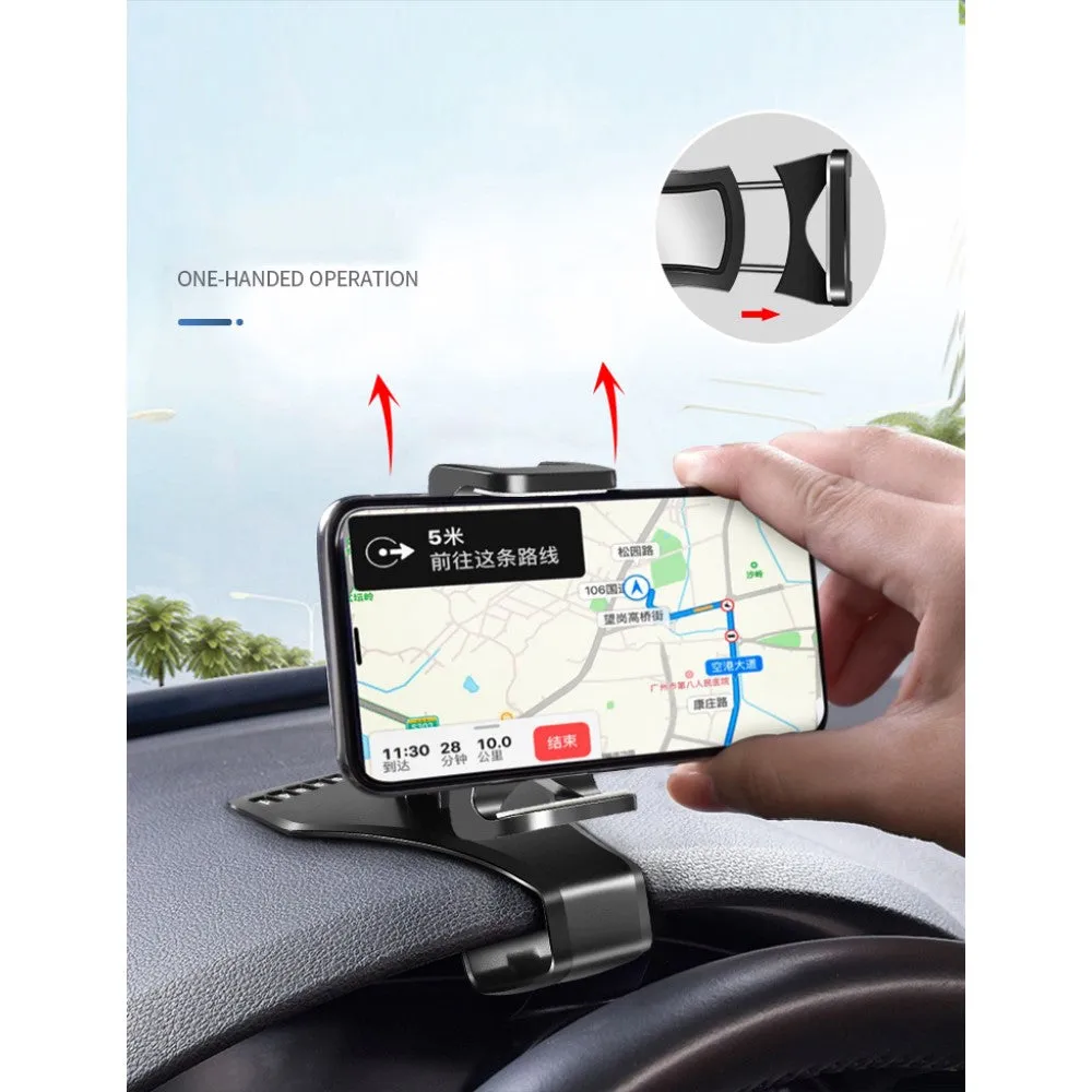 3 in 1 Car GPS Smartphone Holder: Dashboard / Visor Clamp   AC Grid Clip for Nokia 7.1 (2018) - Black
