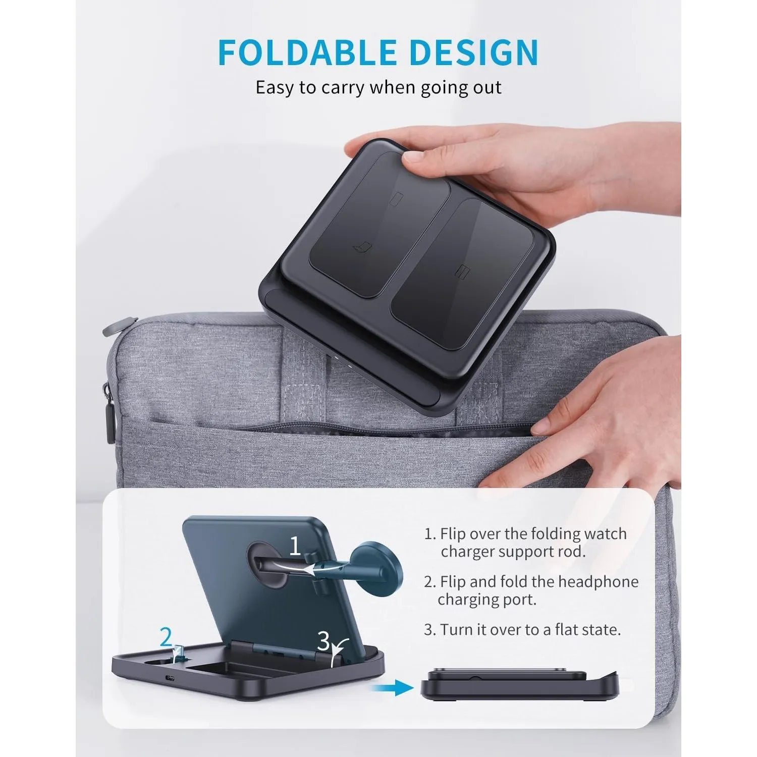 3 in 1 Wireless Charger Stand - Fast Charging Dock for Google Pixel Fold/7/6/5, Watch 2/1, Buds Pro