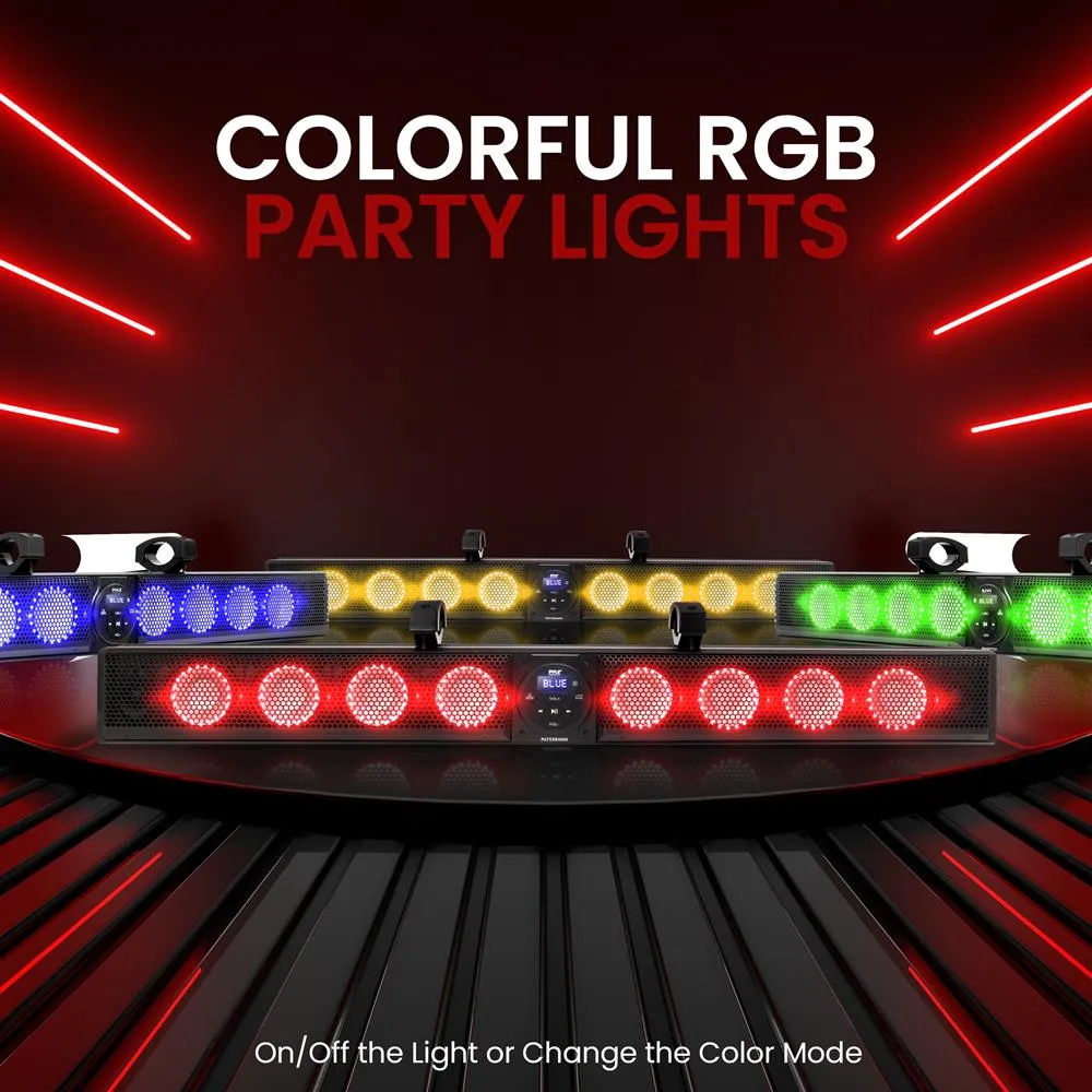 46" Wide Aluminum Alloy Sound Bar Speaker System W Aux/Bt/Usb/Rgb Lights And Remote Control, 8 X 30 Watts