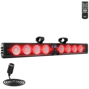 46" Wide Aluminum Alloy Sound Bar Speaker System W Aux/Bt/Usb/Rgb Lights And Remote Control, 8 X 30 Watts