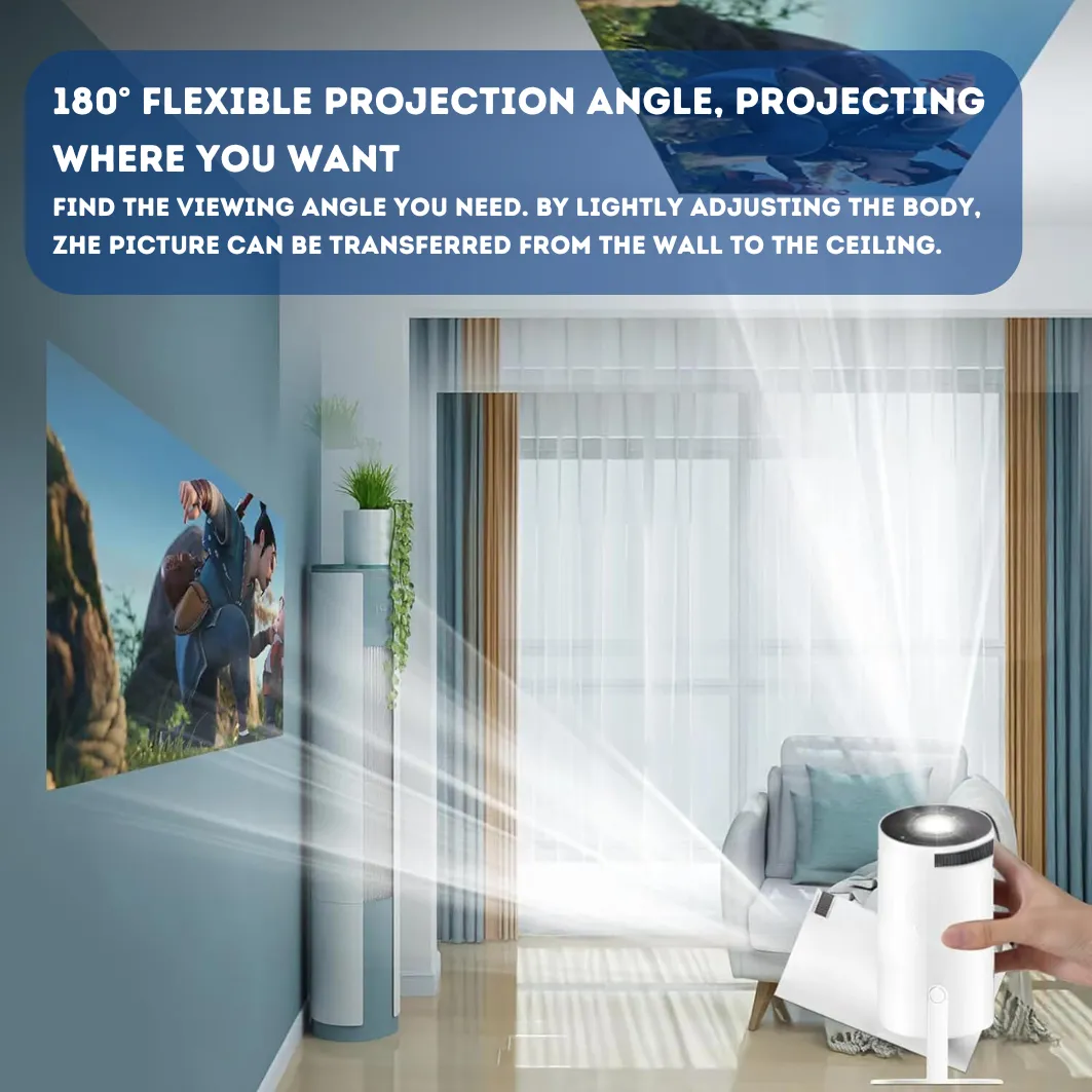 4K Mini Portable Projector - Ultra HD Projection with Compact Design - Ideal for Home Entertainment & Travel