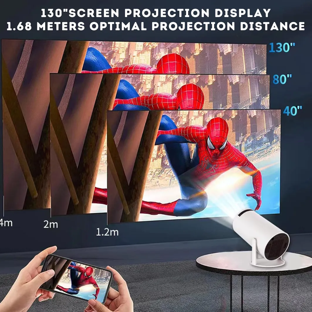 4K Mini Portable Projector - Ultra HD Projection with Compact Design - Ideal for Home Entertainment & Travel