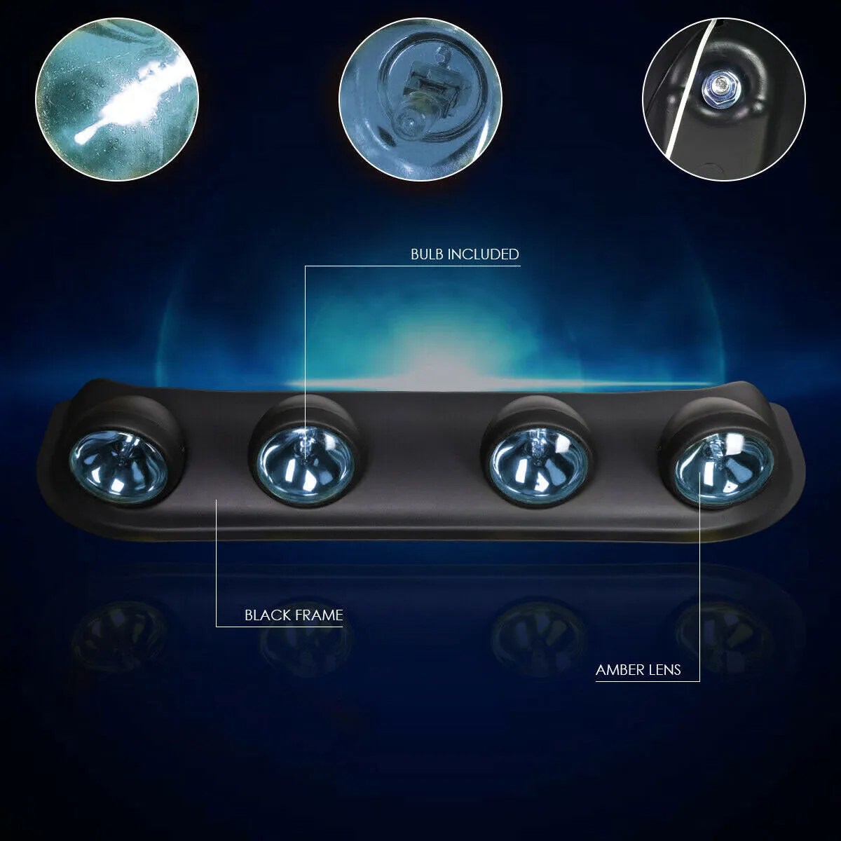 4X4 Car Black Housing NEO Clear Lens Off-Road Roof Top Mounted Rally Fog Light Lamp