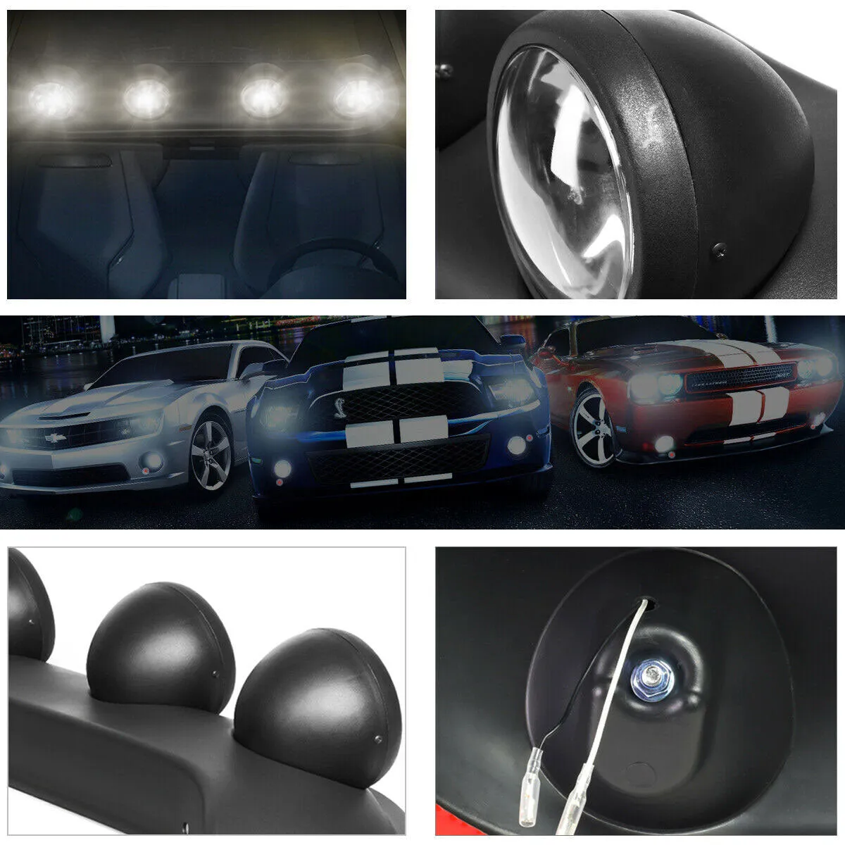 4X4 Car Black Housing NEO Clear Lens Off-Road Roof Top Mounted Rally Fog Light Lamp
