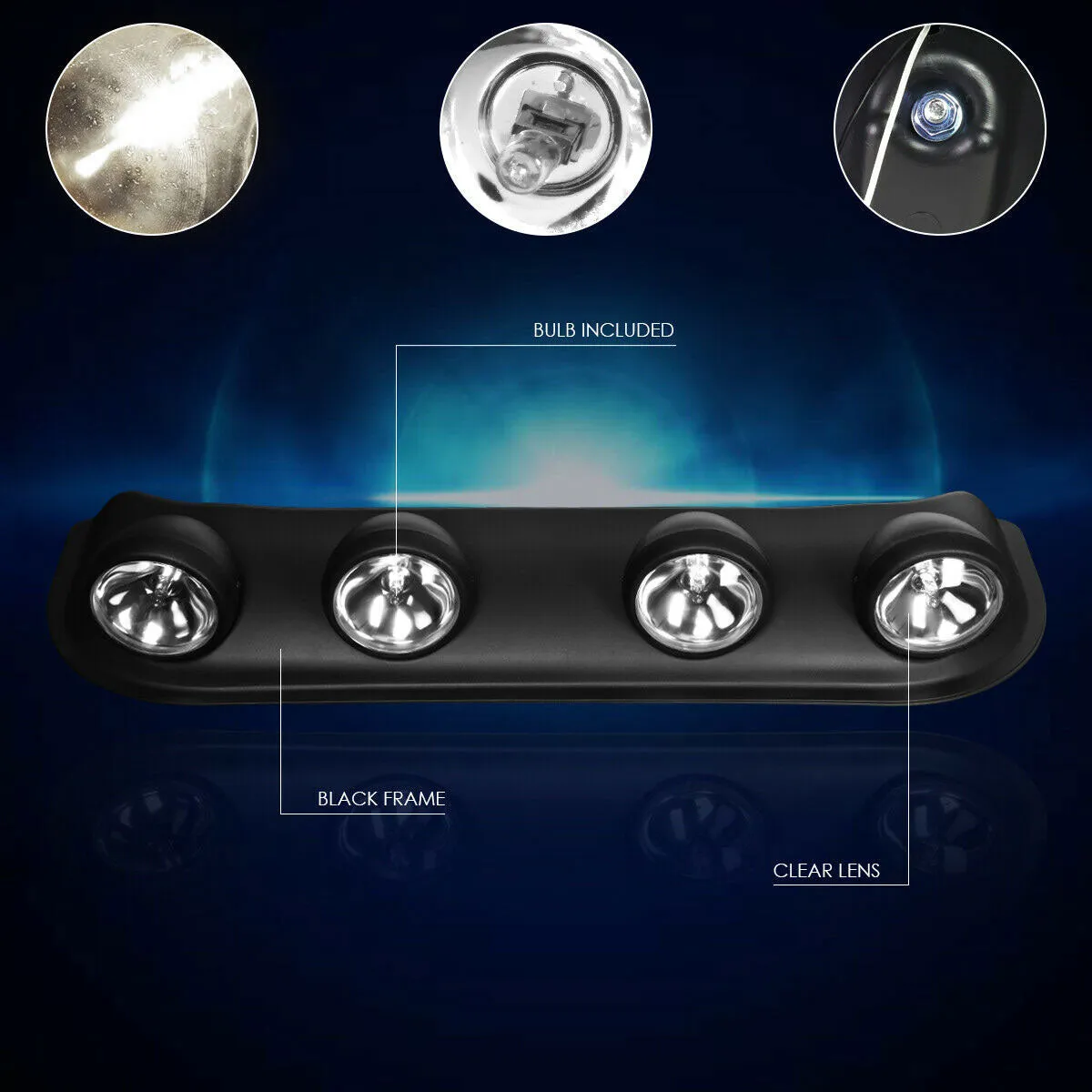 4X4 Car Black Housing NEO Clear Lens Off-Road Roof Top Mounted Rally Fog Light Lamp