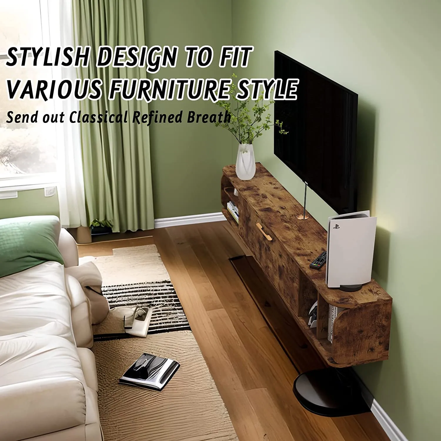 58" Prima TV Stand Rustic Brown