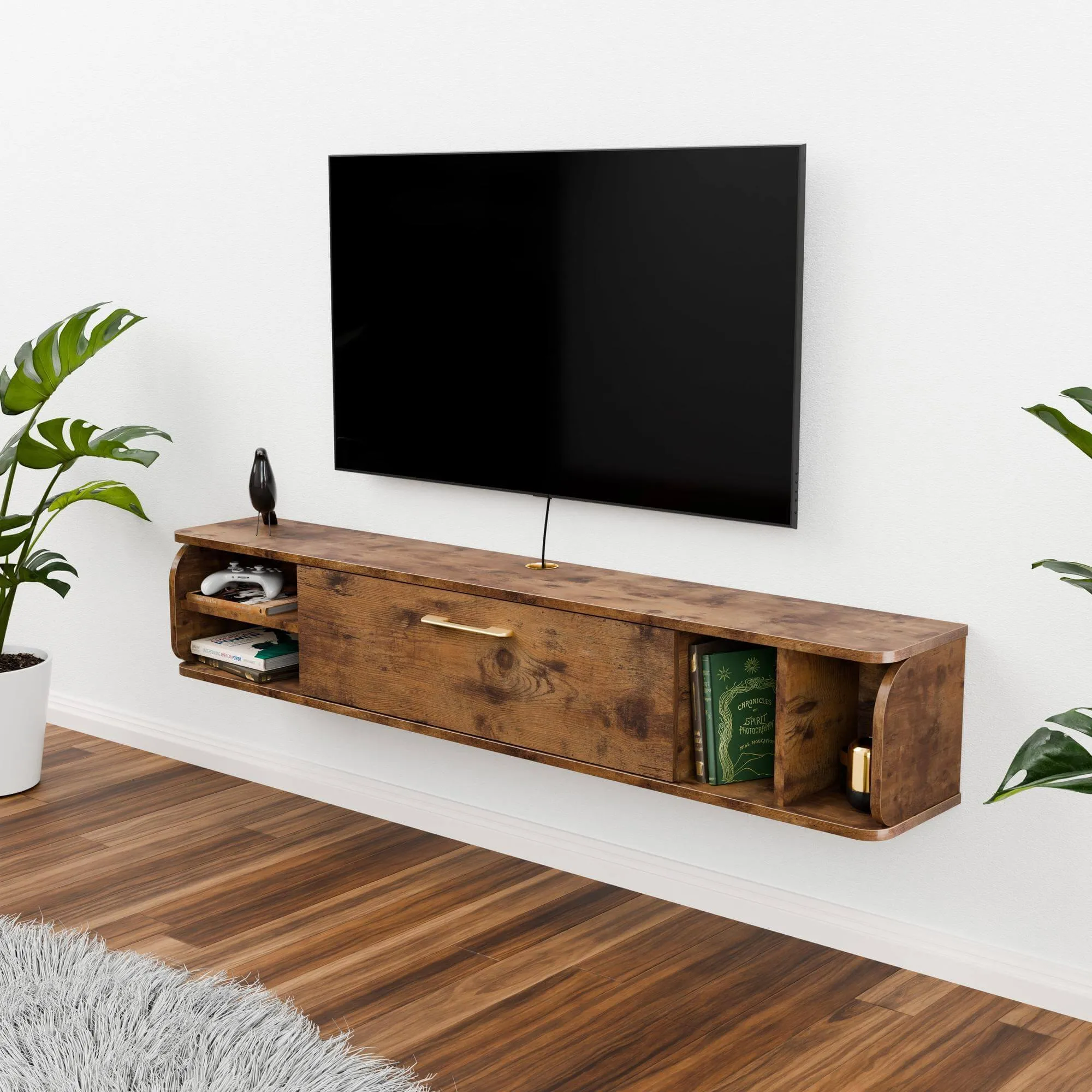 58" Prima TV Stand Rustic Brown