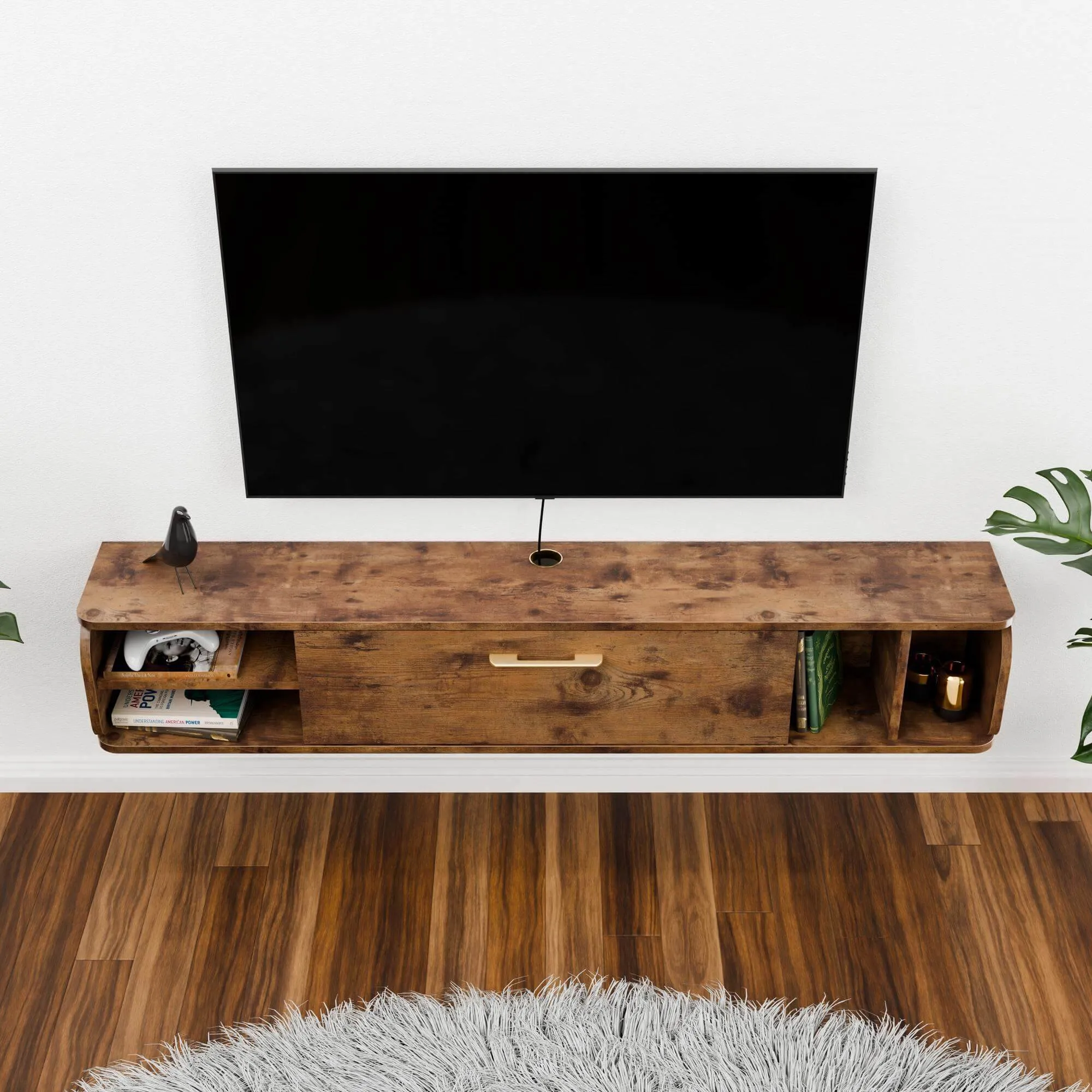 58" Prima TV Stand Rustic Brown