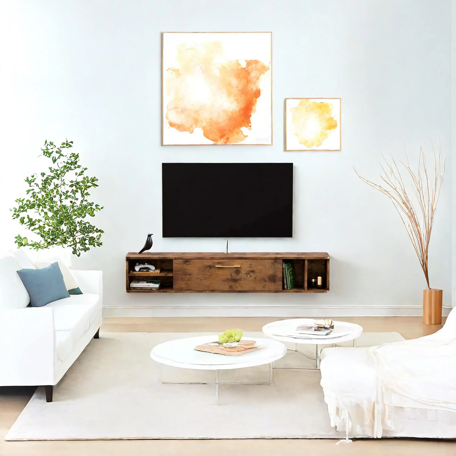 58" Prima TV Stand Rustic Brown