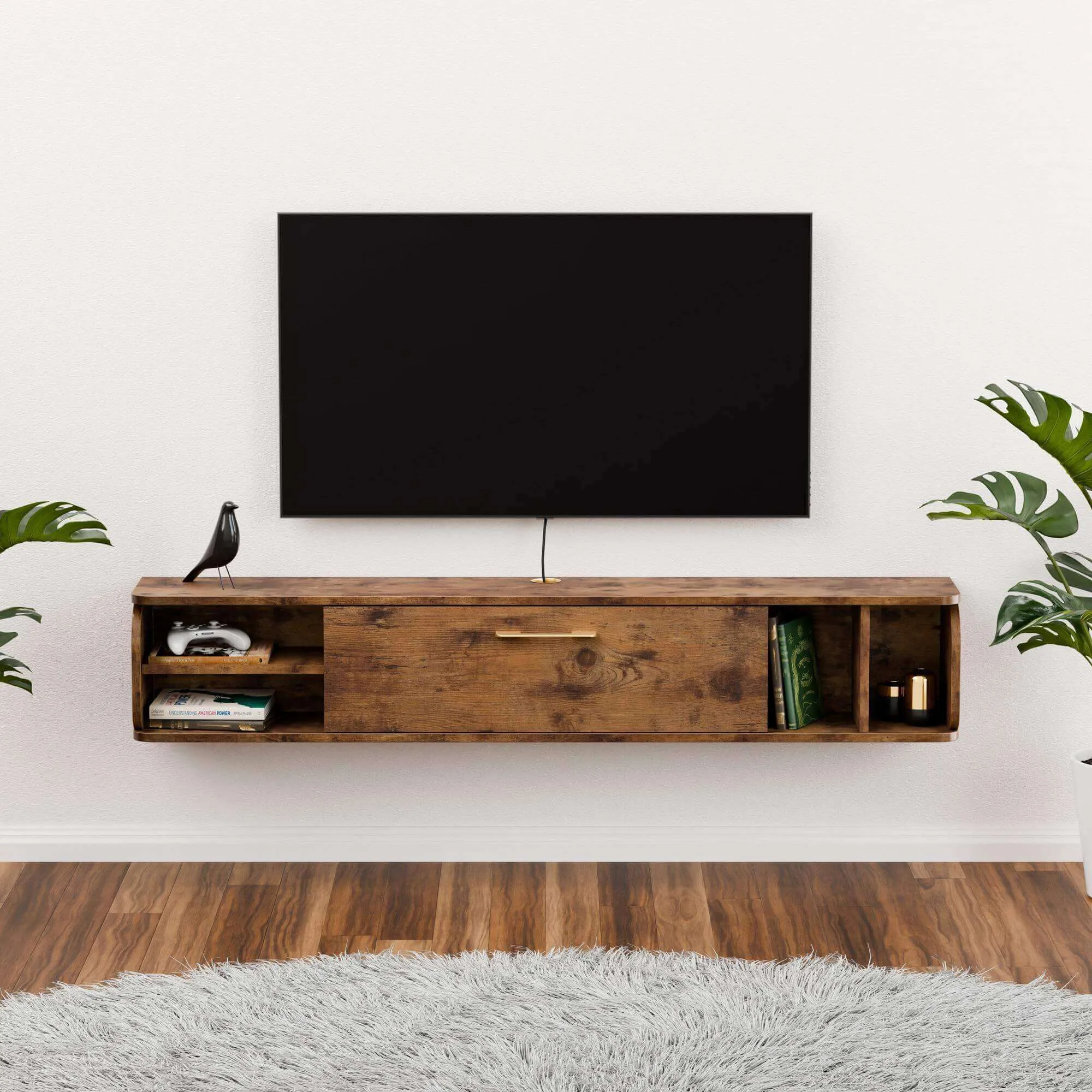 58" Prima TV Stand Rustic Brown