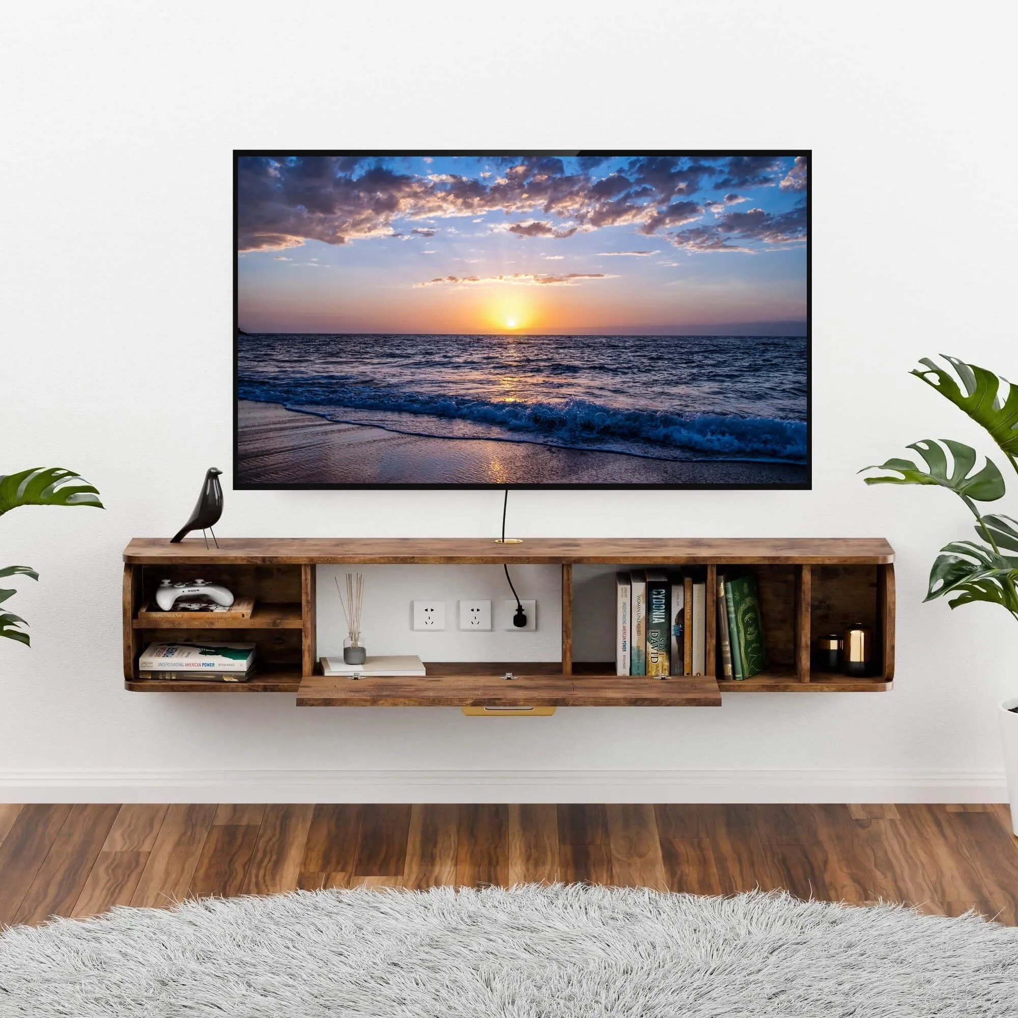 58" Prima TV Stand Rustic Brown