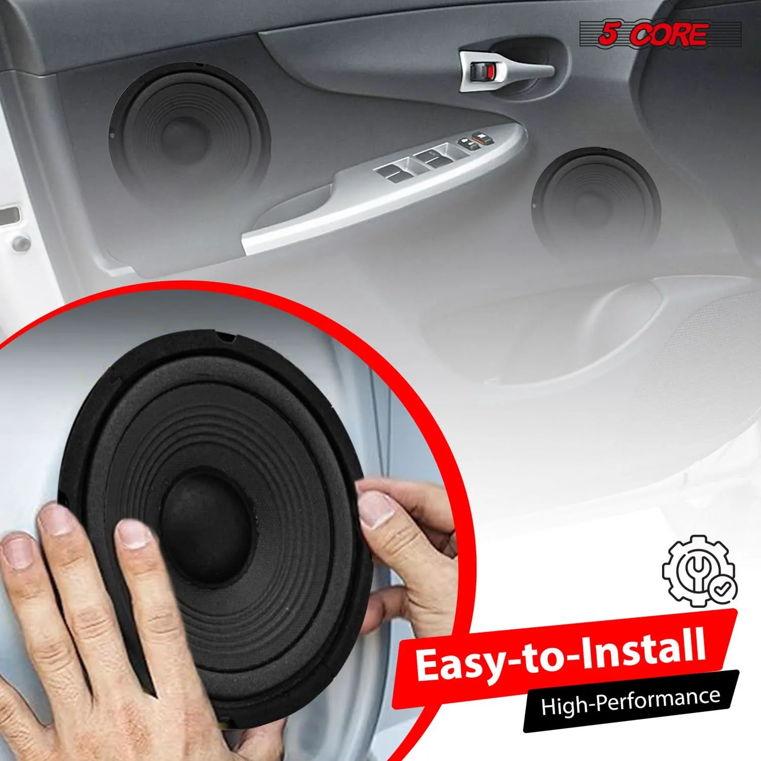 5Core 6 Inch Subwoofer speaker 300 Watt Car Subwoofer 4 Ohm Replacement Sub Woofer 2 PCS