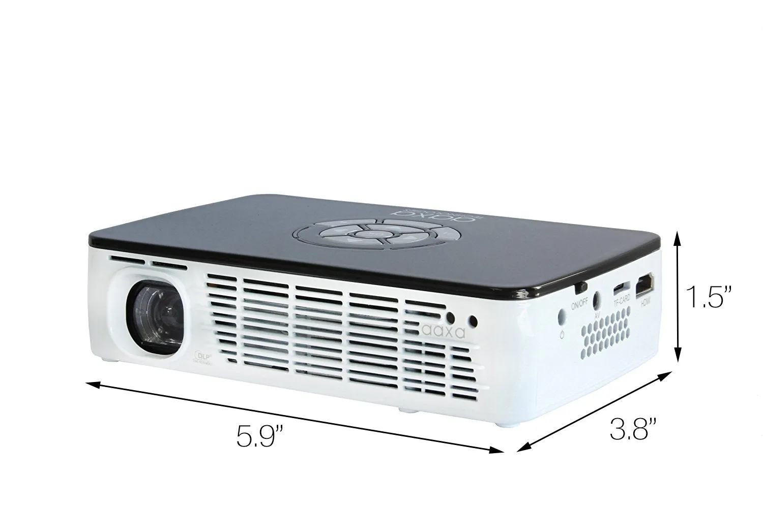 AAXA Technologies P300 Pico Projector with Rechargeable Battery - Native HD resolution with 500 LED Lumens, For Business, Home Theater, Travel and more (KP-600-01)