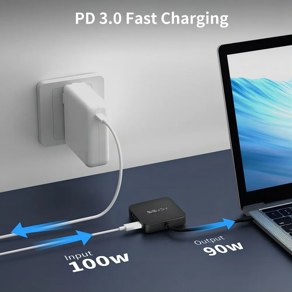 Acasis 6 in 1 4K 30Hz USB C Hub Multiport Adapter for MacBook Pro/Air