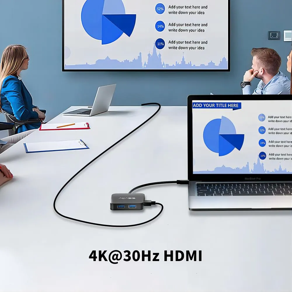 Acasis 6 in 1 4K 30Hz USB C Hub Multiport Adapter for MacBook Pro/Air