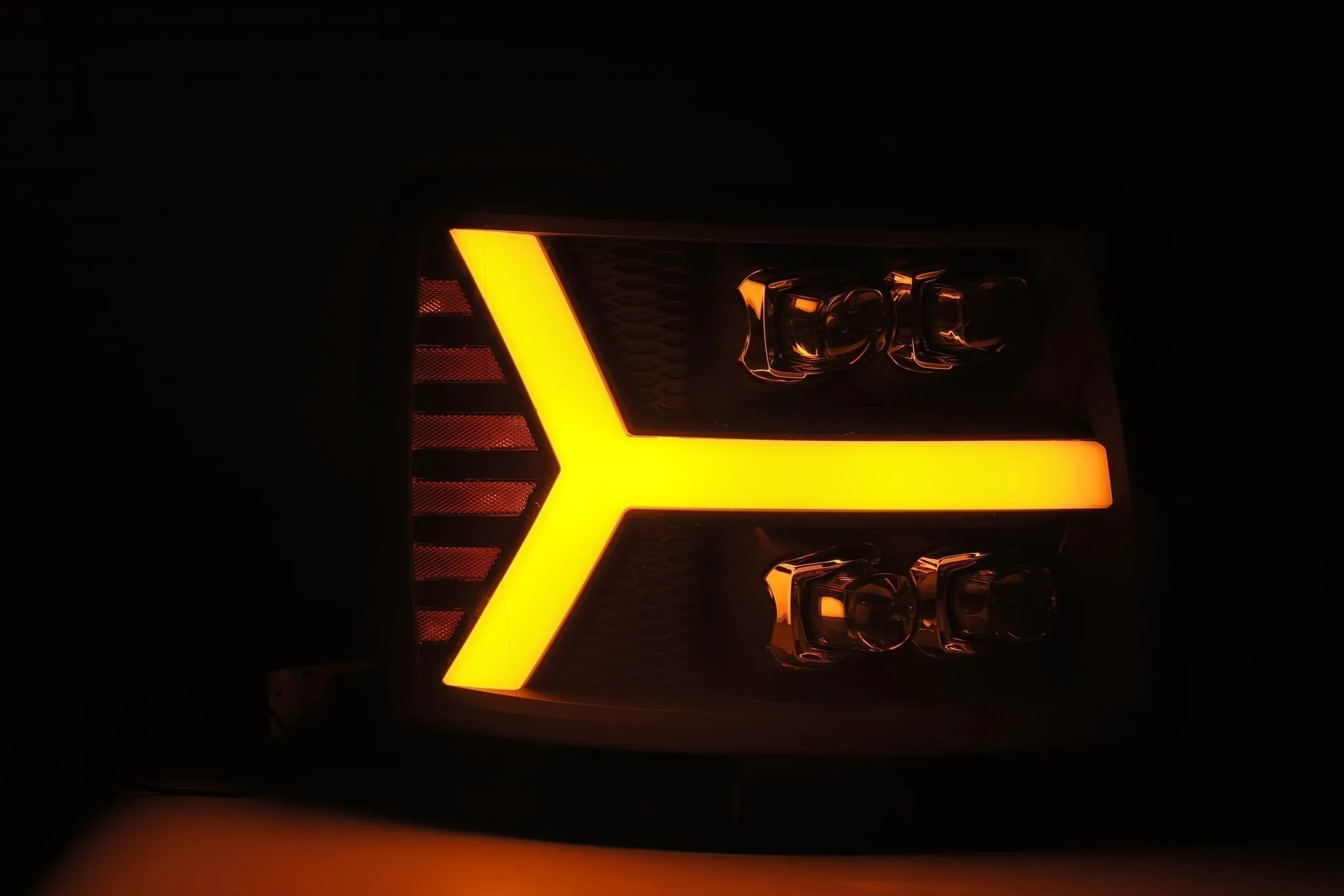 Alpharex Nova-Series LED Projector Headlights Jet Black For Silverado (2007-2013)