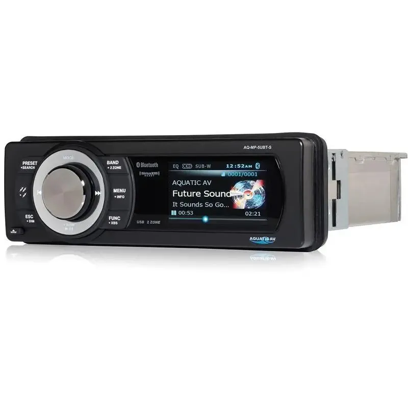 AquaticAV AQ-MP-5UBT-S Bluetooth USB SiriusXM Waterproof Marine Stereo