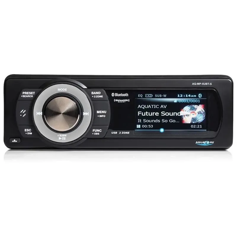 AquaticAV AQ-MP-5UBT-S Bluetooth USB SiriusXM Waterproof Marine Stereo