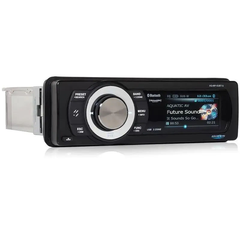AquaticAV AQ-MP-5UBT-S Bluetooth USB SiriusXM Waterproof Marine Stereo