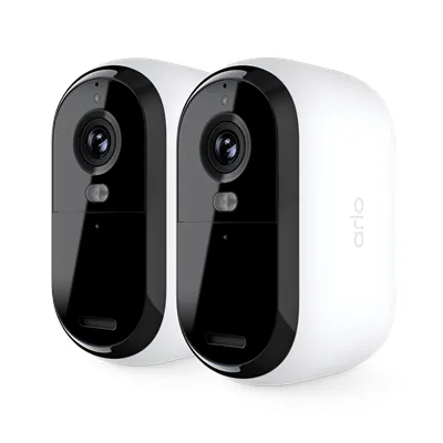 Arlo Essential 2K Outdoor Security Camera, Pack of 2, White - Model VMC2250100EUS