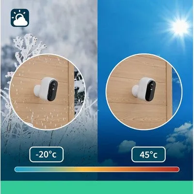 Arlo Essential 2K Outdoor Security Camera, Pack of 2, White - Model VMC2250100EUS