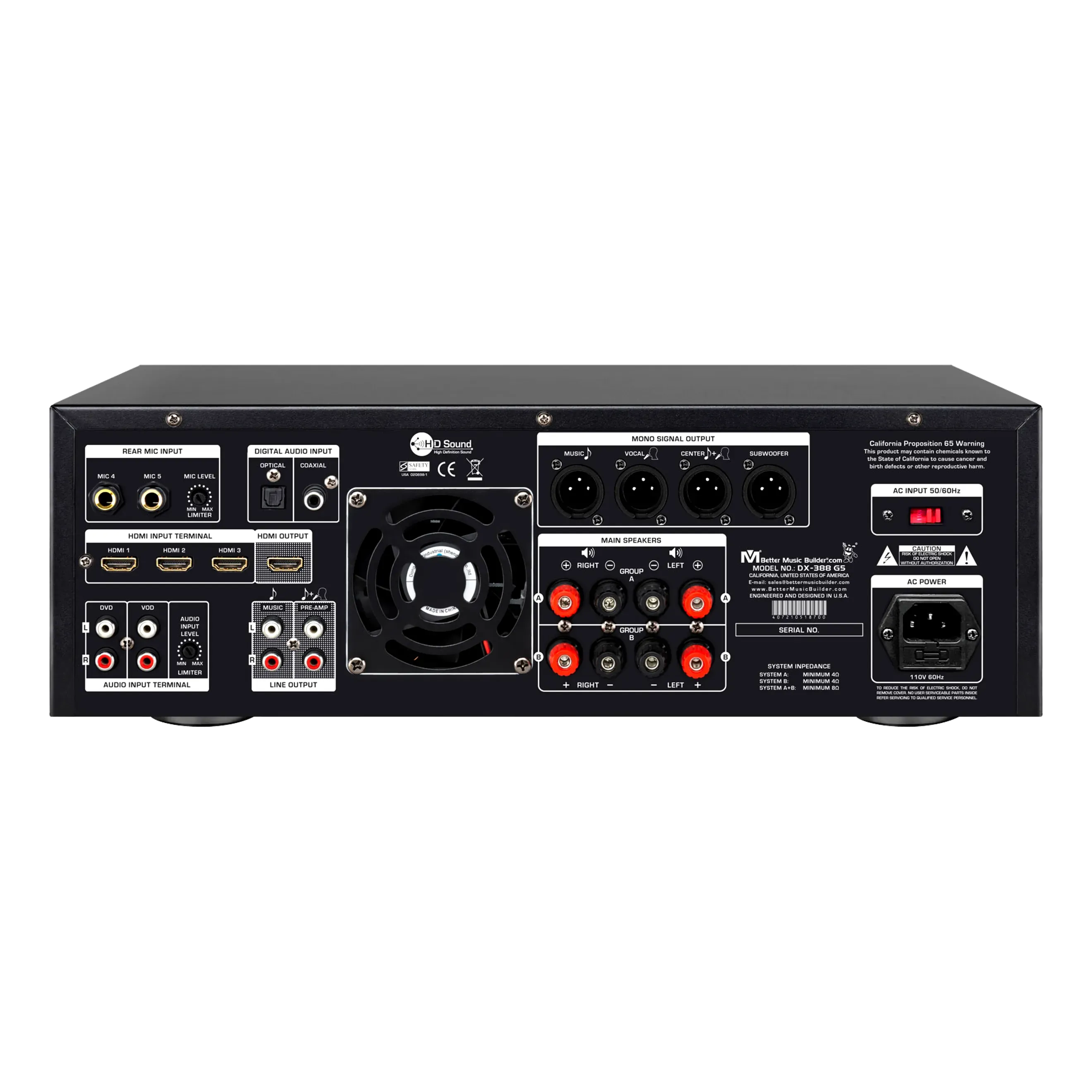 Better Music Builder DX-388 G5 1400W Karaoke Mixing Amplifier Bundle with VM-52 G5 Wireless Microphones