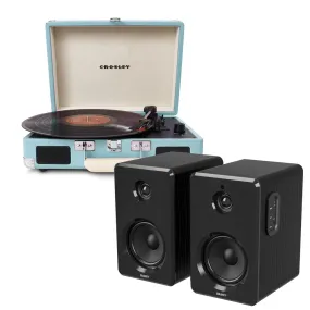 Bluetooth 3-Speed Portable Turntable   Speakers Set Crosley