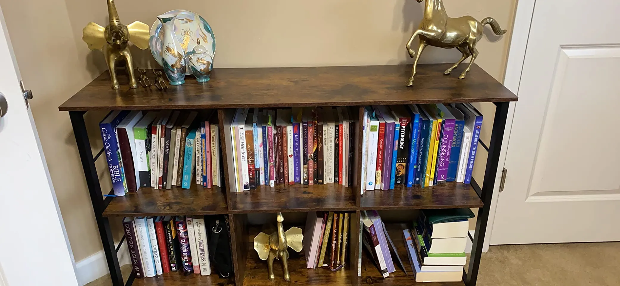 Bookshelf, Bookcase with 6 Storage Cubes, for Office