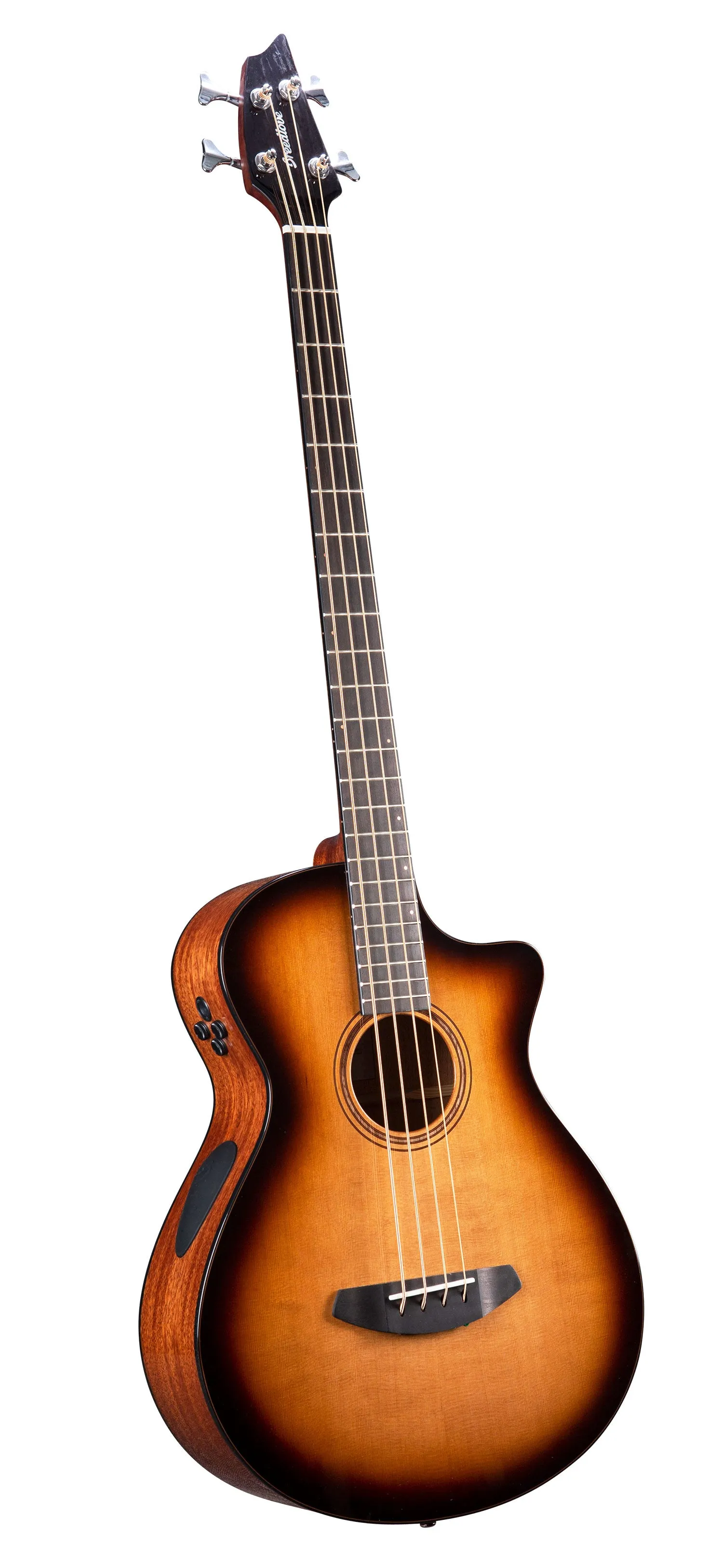 Breedlove Solo Pro Concerto Edgeburst CE Acoustic-Electric Bass Guitar With Hardshell Case