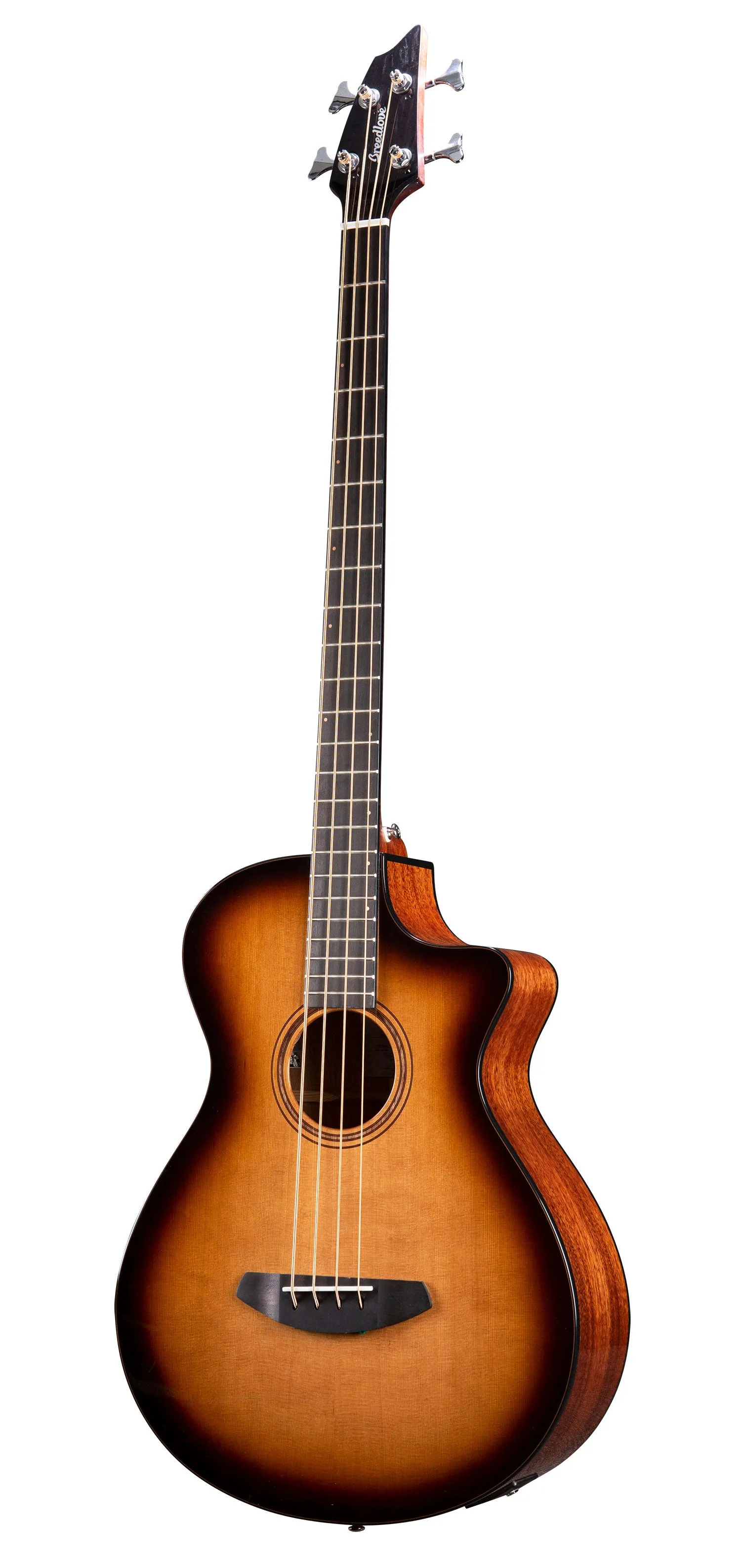 Breedlove Solo Pro Concerto Edgeburst CE Acoustic-Electric Bass Guitar With Hardshell Case