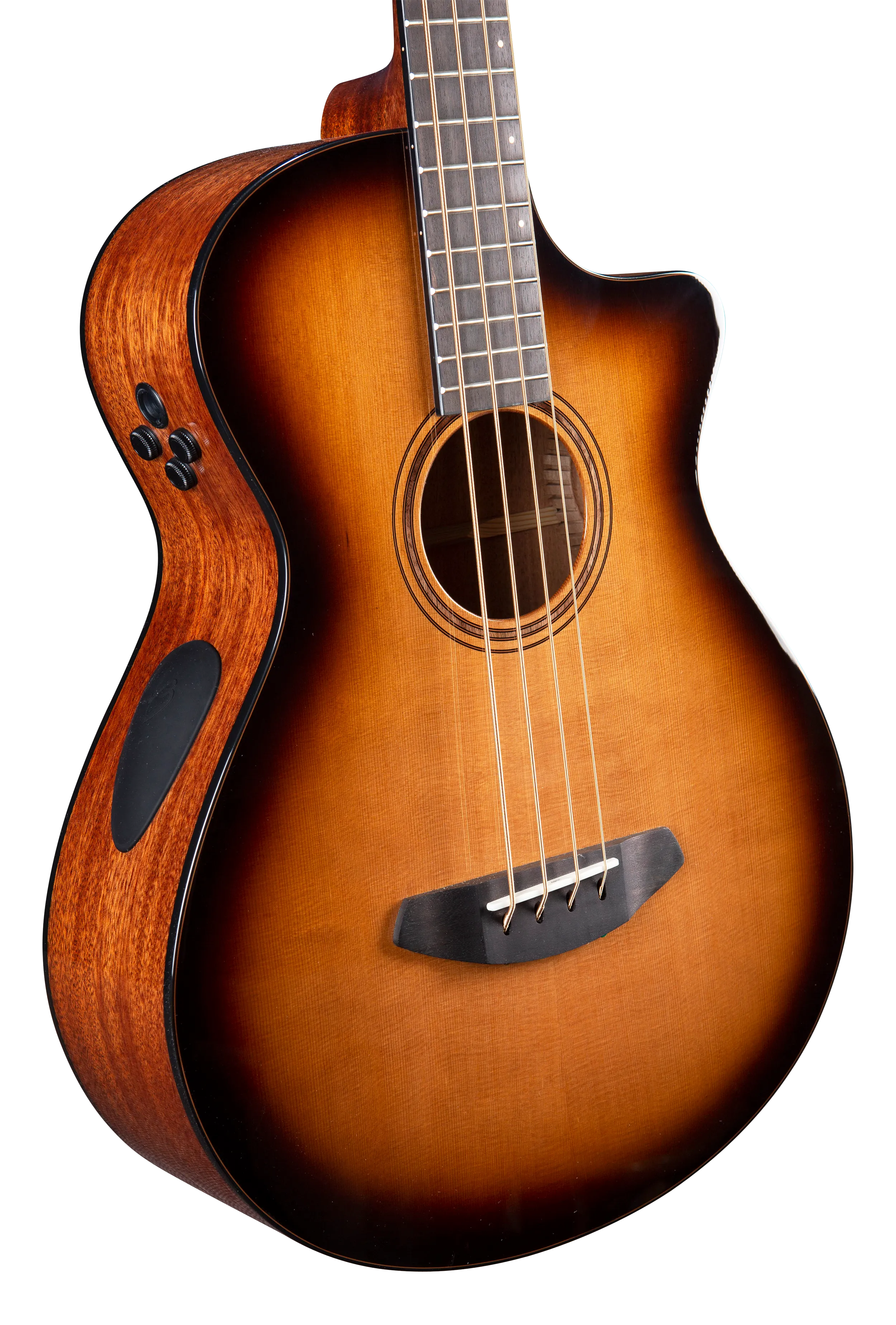 Breedlove Solo Pro Concerto Edgeburst CE Acoustic-Electric Bass Guitar With Hardshell Case