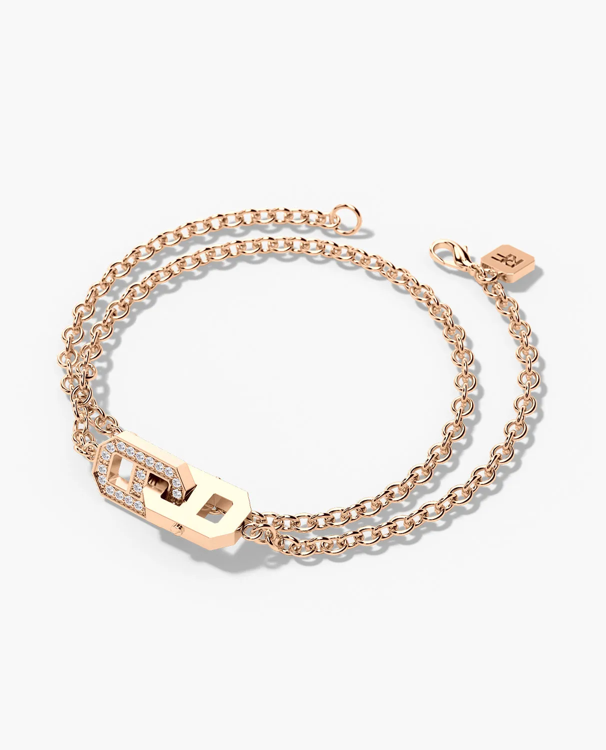 BRIGGS Gold Charm Bracelet with 0.45ct Diamonds