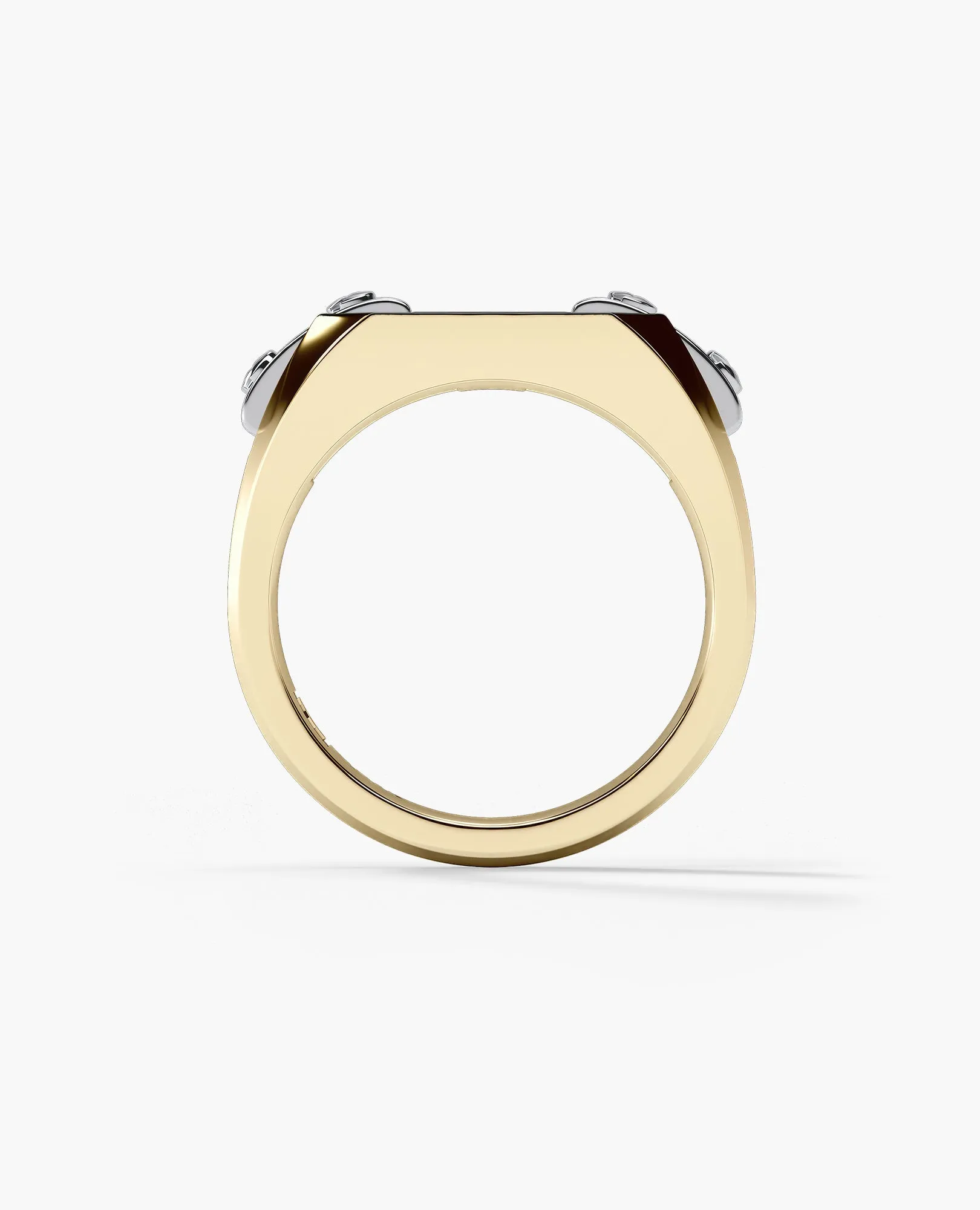 BRIGGS Gold Signet Ring with 0.25ct Black Diamonds