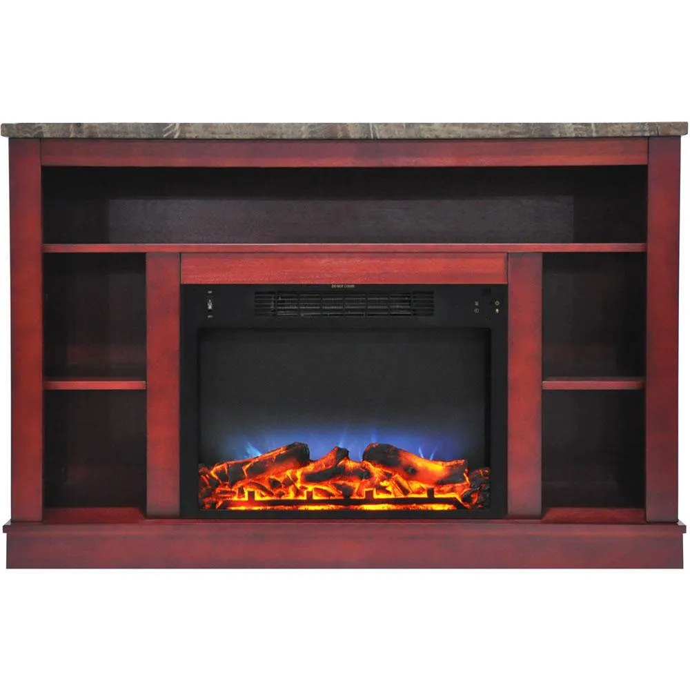 Cambridge 47 In. Electric Fireplace with a Multi-Color LED Insert and Cherry Mantel