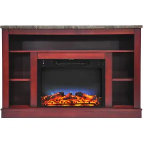 Cambridge 47 In. Electric Fireplace with a Multi-Color LED Insert and Cherry Mantel