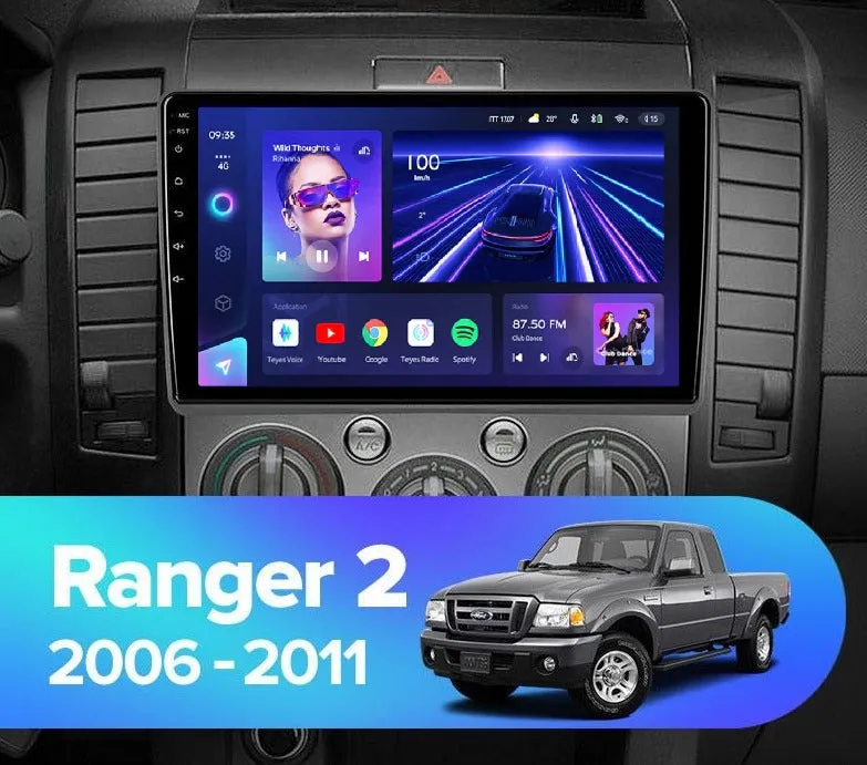 Car Dealz Elite 4G Data 10.2" Android 12.0 For Ford Ranger 2 2006 - 2011 In Dash Plus OEM Fascia