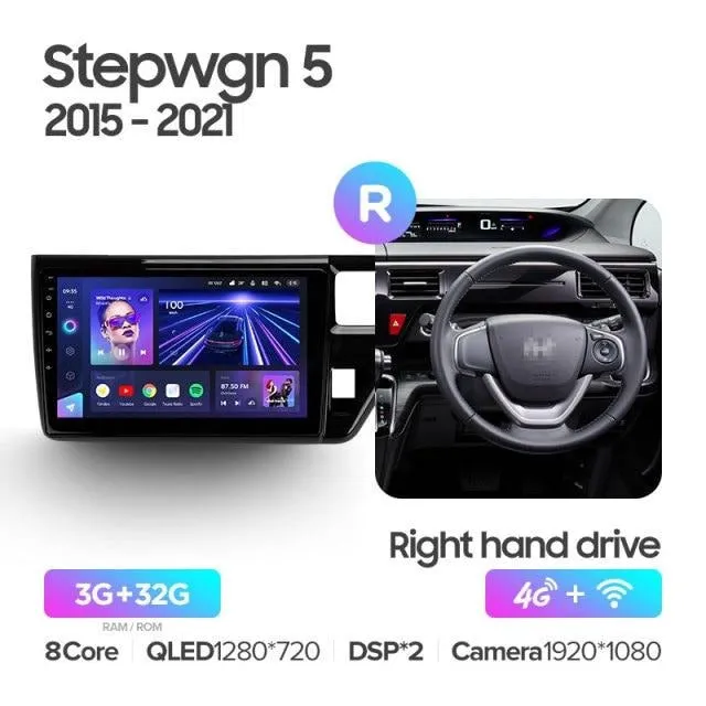 Car Dealz Elite 4G Data Model 10.2" Android 12.0 For Honda Stepwgn 5 2015 - 2021 In Dash Plus OEM Fascia