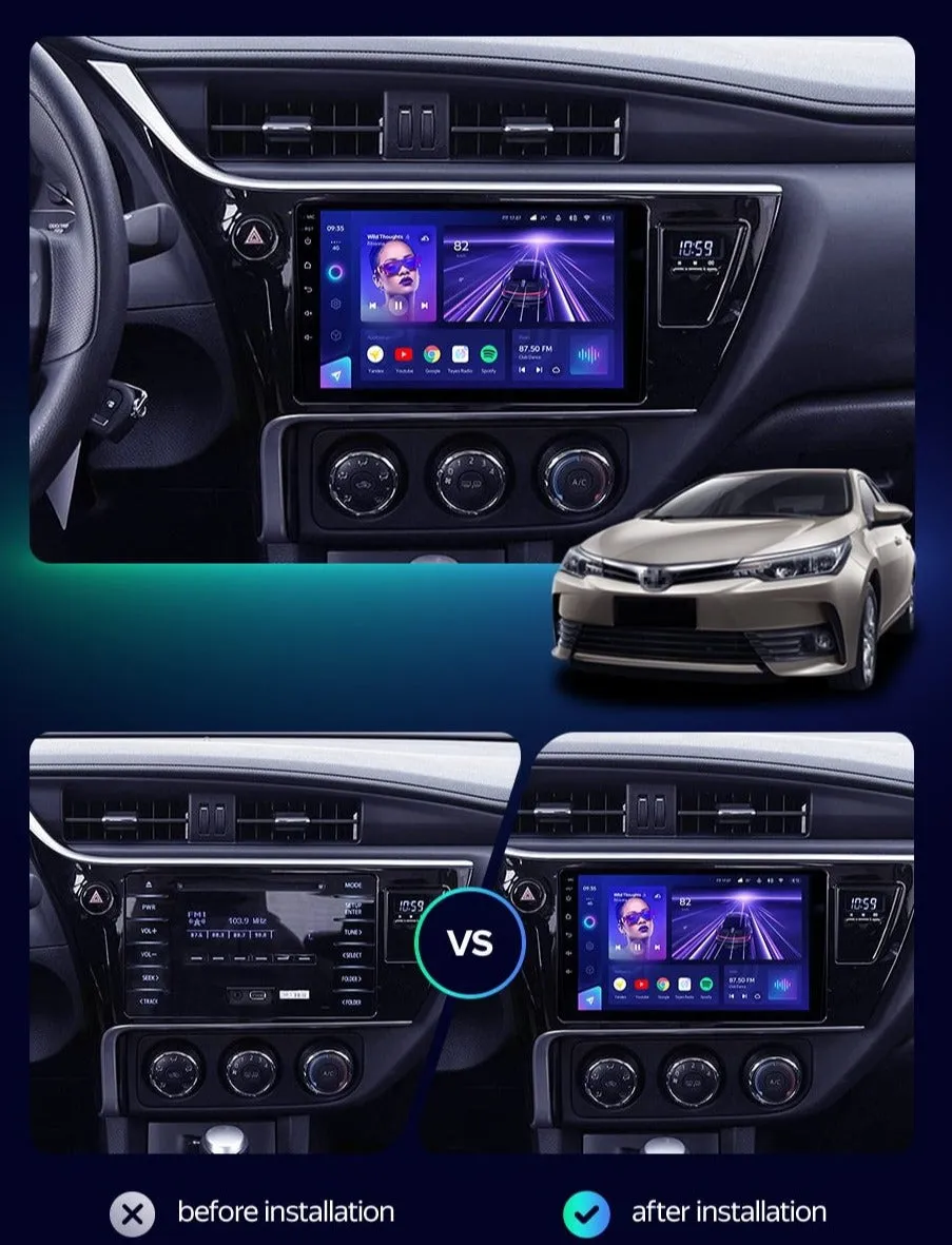 Car Dealz Elite 4G Data Model 10.2" Android 12.0 For Toyota Corolla 11 Auris E180 2017-2018 In Dash Plus OEM Fascia