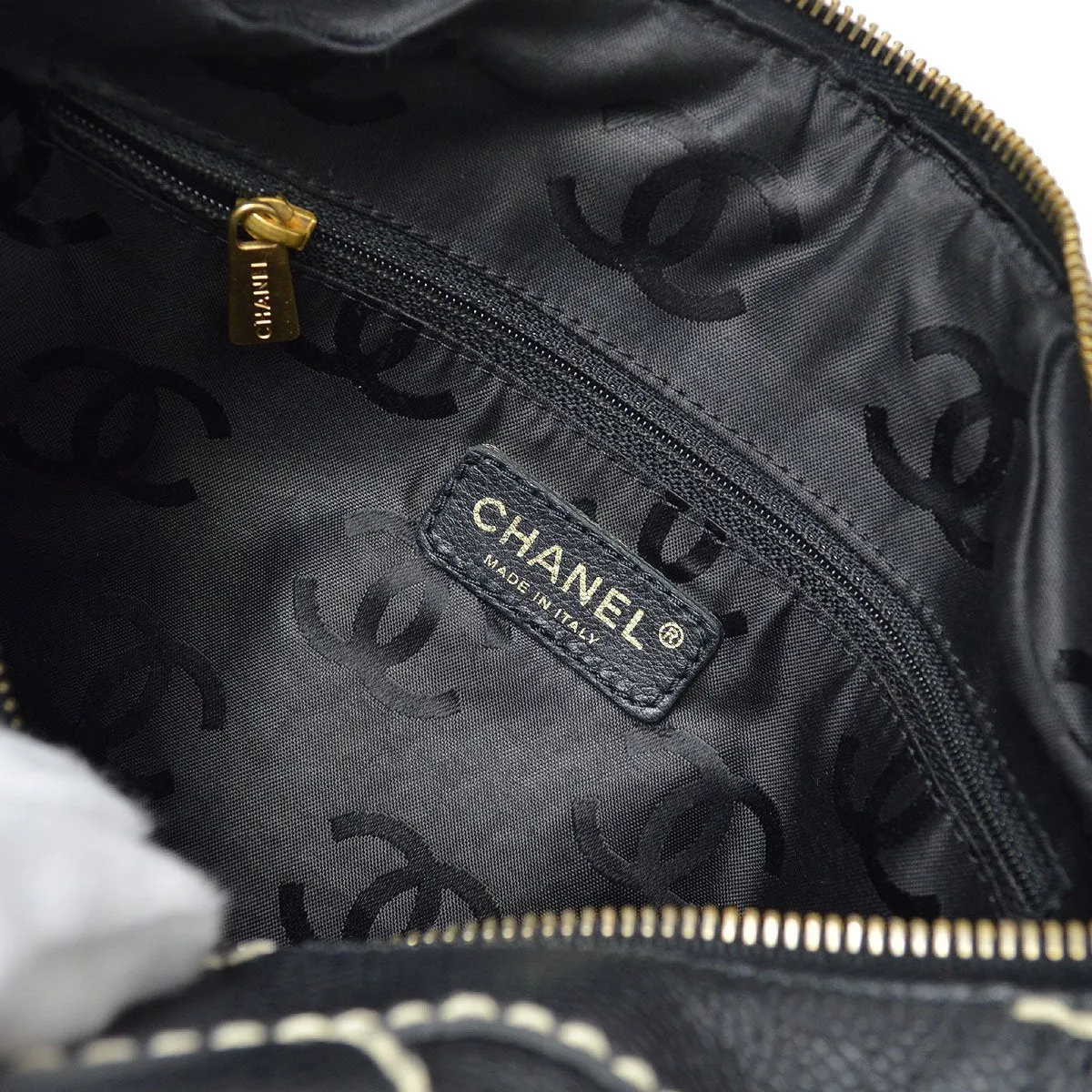 CHANEL 2004-2005 Wild Stitch CC Handbag Black Caviar ao29819