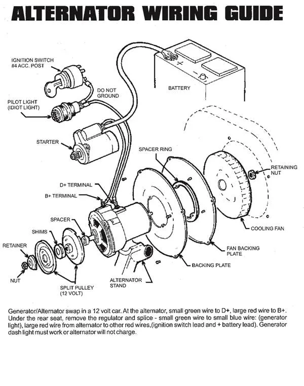 Chrome 60 Amp Alternator Kit for VW Type 1 - 8284