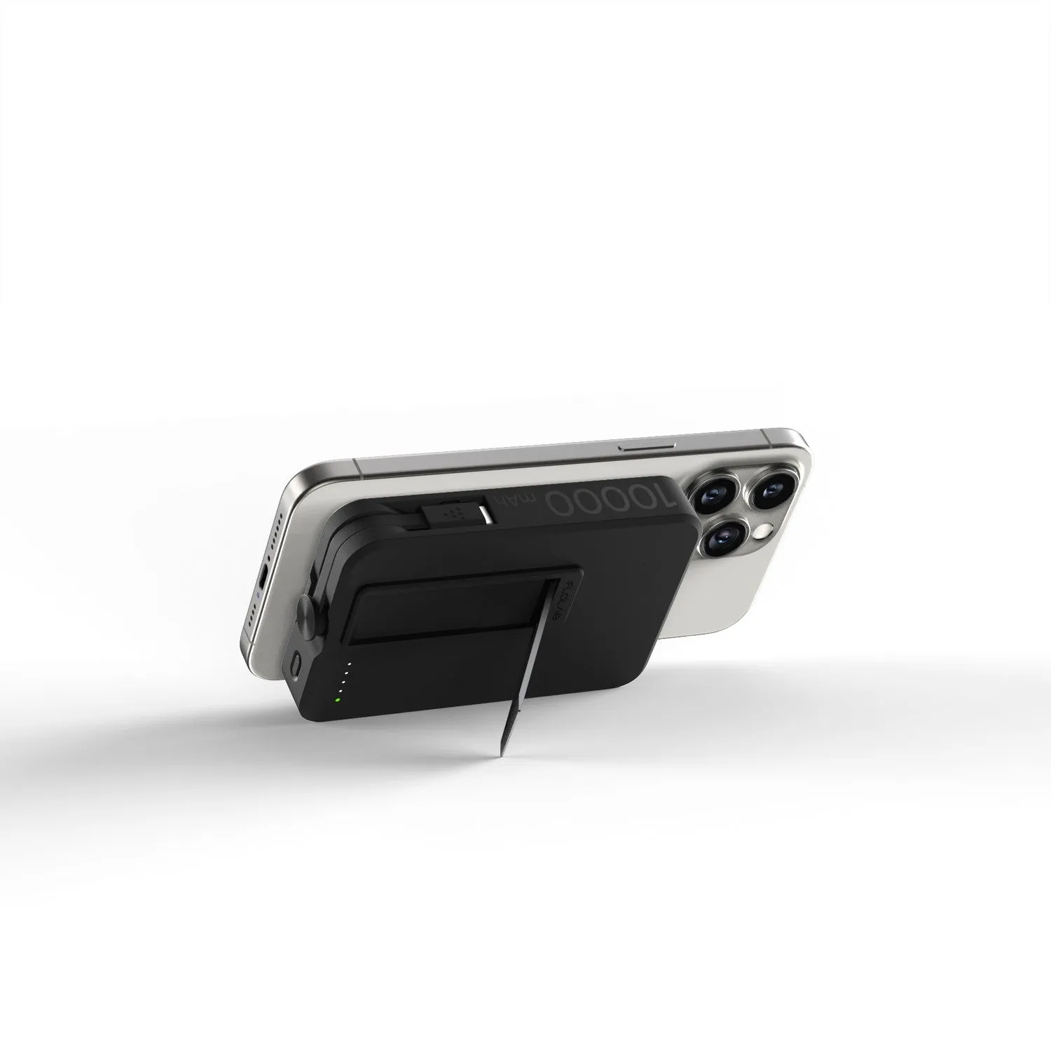 COMING SOON - FLOLAB PowerFLO Qi2 15W Wireless Power Bank - Kickstand, MagSafe Compatible, Fast Charging, Build in Cable