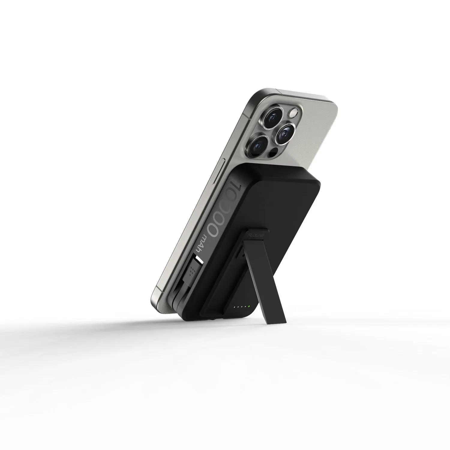 COMING SOON - FLOLAB PowerFLO Qi2 15W Wireless Power Bank - Kickstand, MagSafe Compatible, Fast Charging, Build in Cable