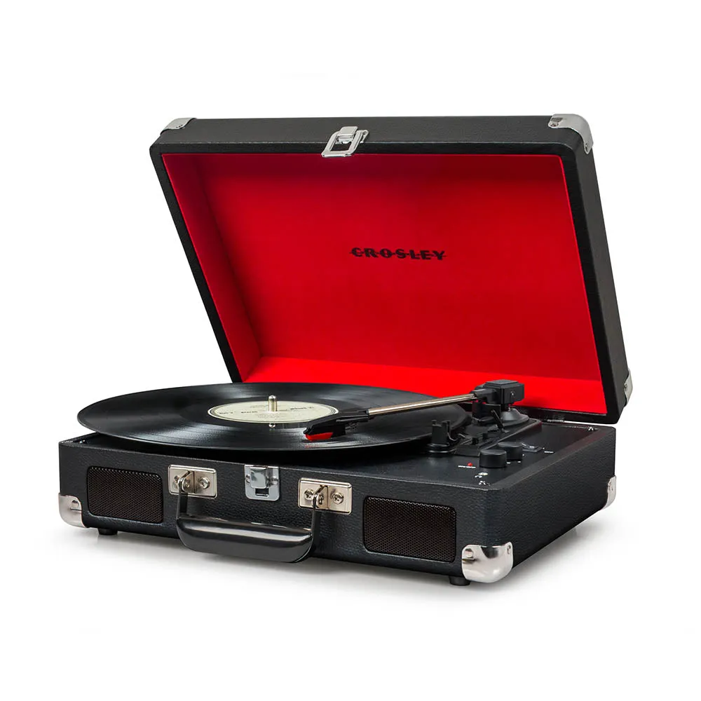 Crosley Cruiser Bluetooth Portable Turntable - Black   Bundled Majority D40 Bluetooth Speakers