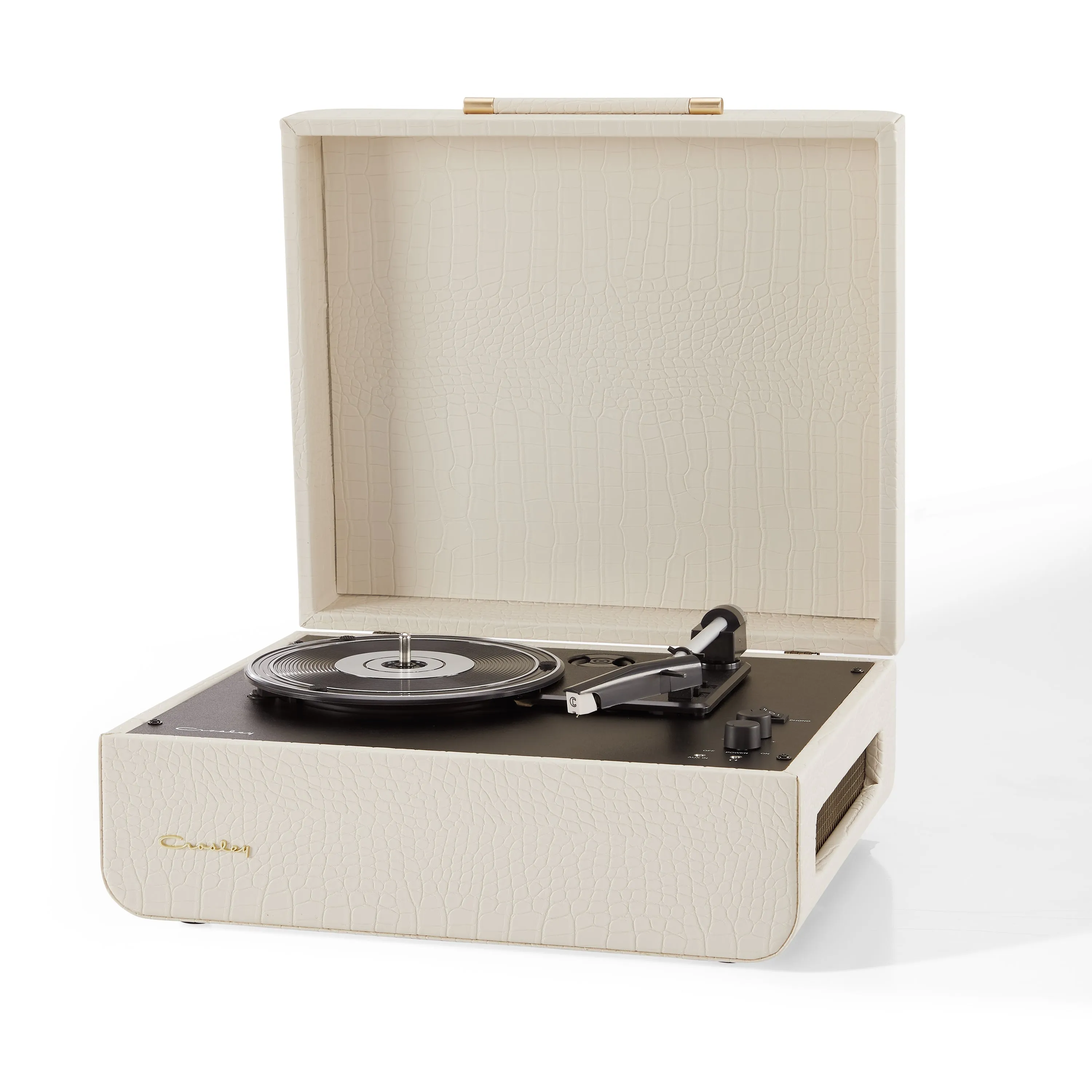 Crosley Mercury Turntable - Cream   Bundled Crosley Record Storage Crate