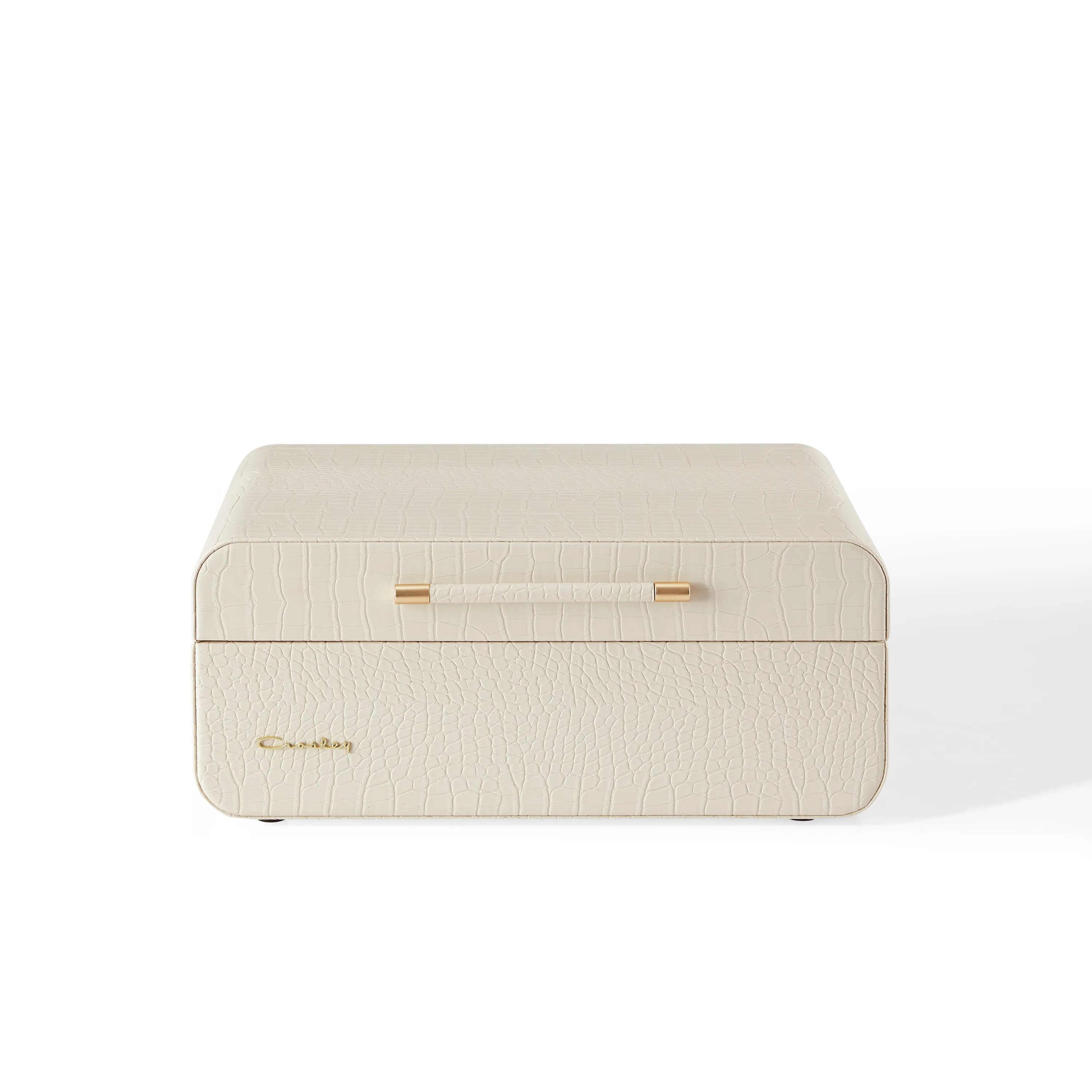 Crosley Mercury Turntable - Cream   Bundled Crosley Record Storage Crate