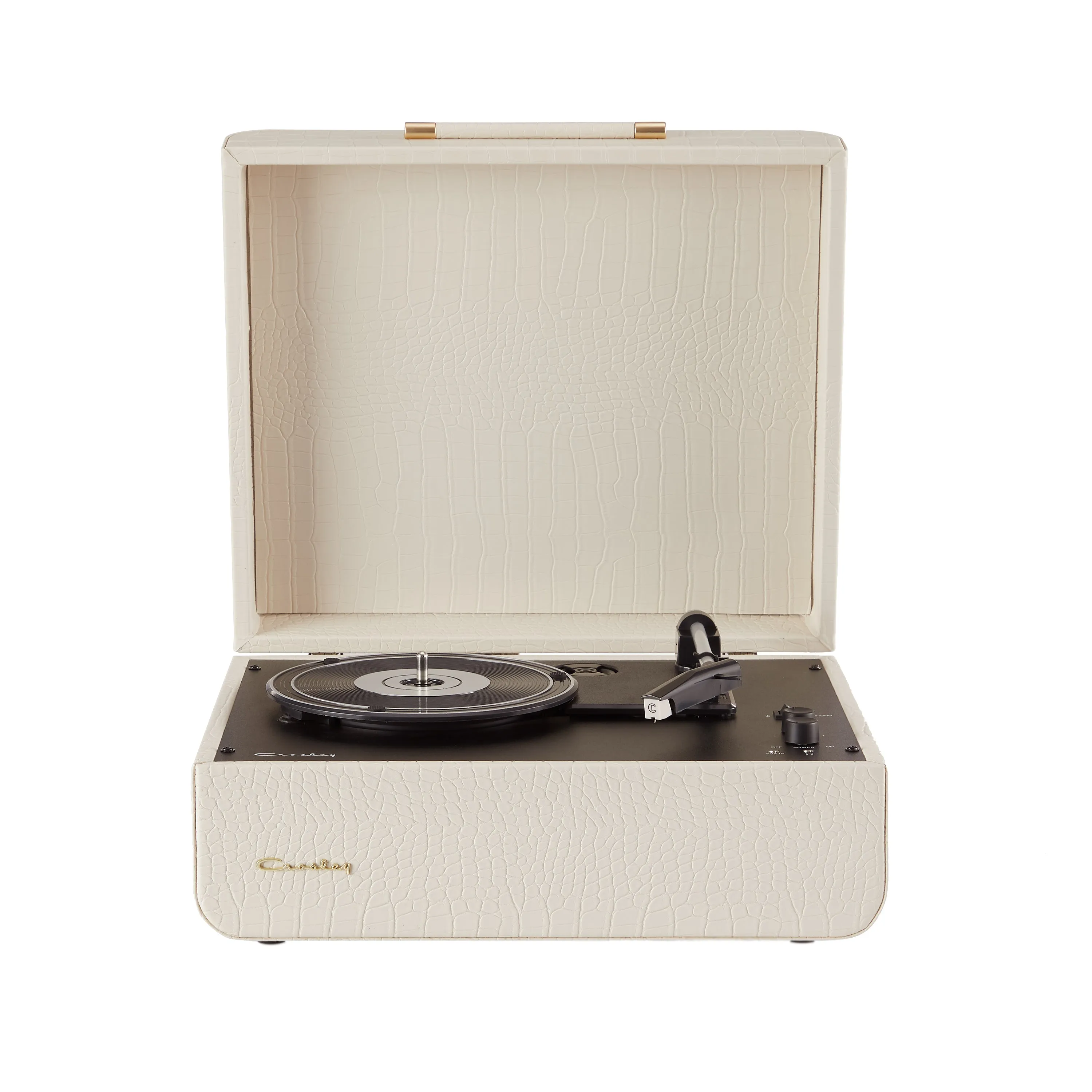 Crosley Mercury Turntable - Cream   Bundled Crosley Record Storage Crate