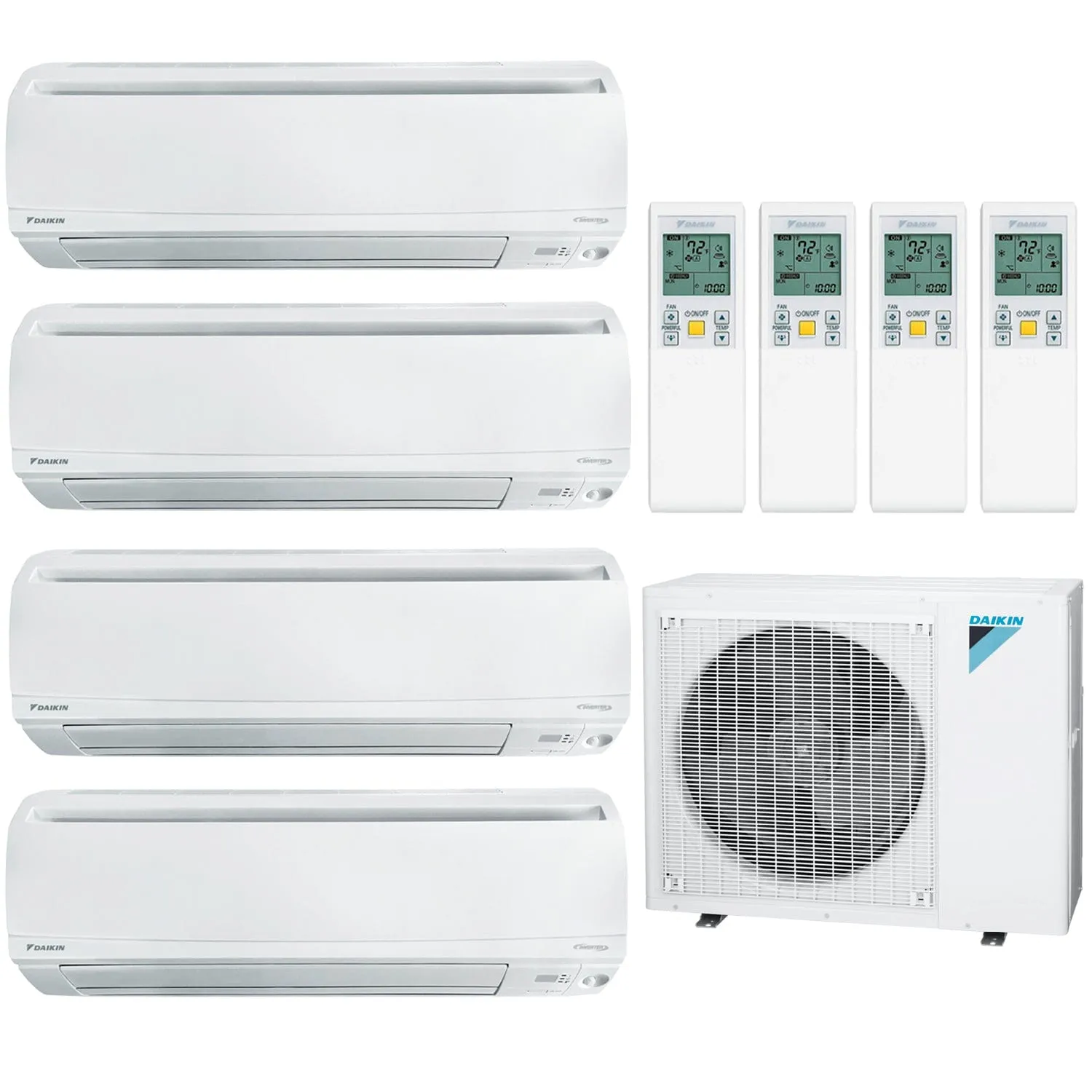 Daikin 4-Zone Wall Mounted Hyper Heat Ductless Mini-Split 36000 BTU Heat Pump Air Conditioner 7k   9k   12k   12k - 20 SEER2