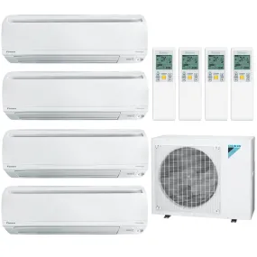 Daikin 4-Zone Wall Mounted Hyper Heat Ductless Mini-Split 36000 BTU Heat Pump Air Conditioner 7k   9k   12k   12k - 20 SEER2